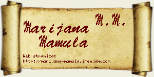 Marijana Mamula vizit kartica